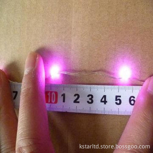 3*AA Battery Lights with 20-piece Pink LED, Copper Wire